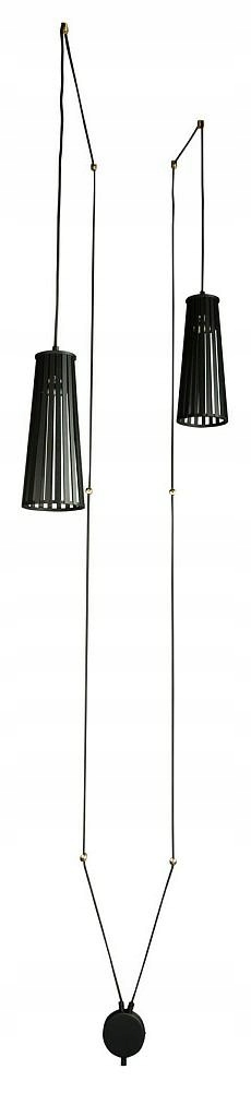 Závěsné svítidlo Dover Černé dřevěné stínítko 2xGU10 Nástěnná lampa Pokoj