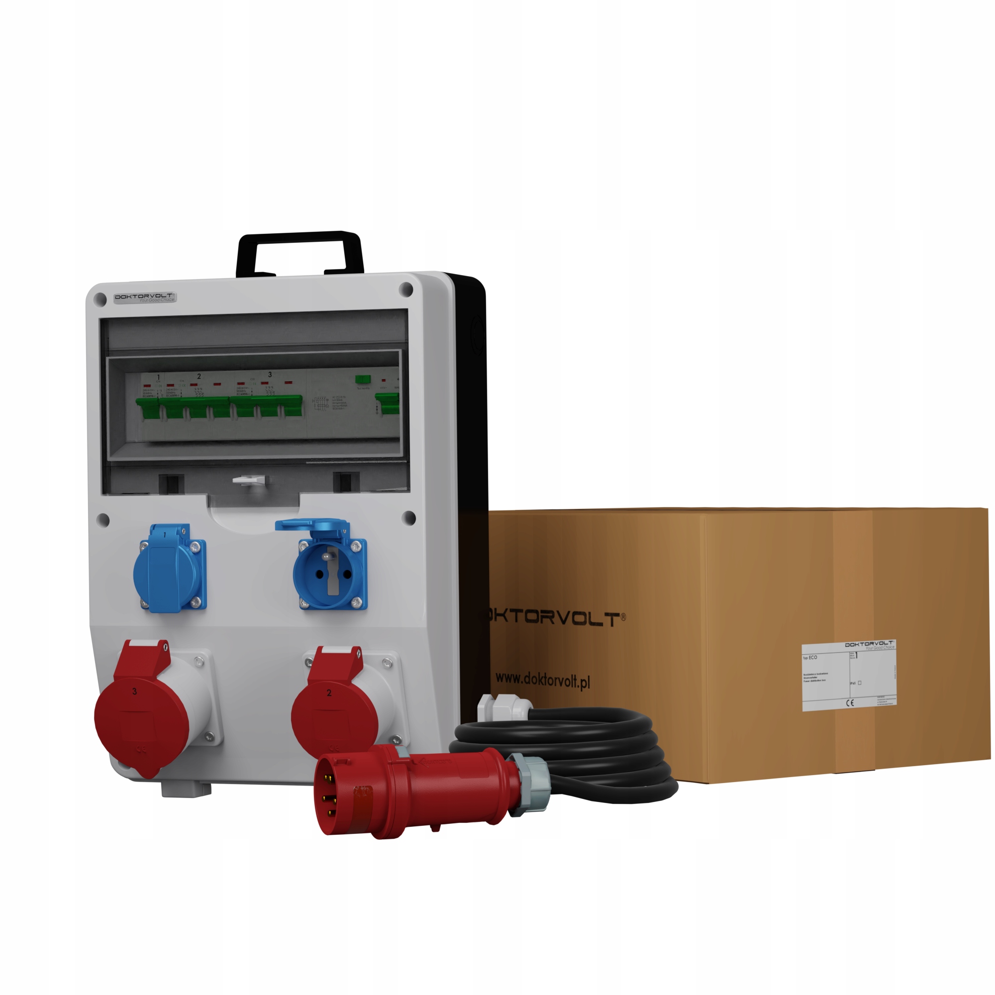 Stavebný Rozvádzač So Zástrčkou 32A 16A 230V DV-9764-F