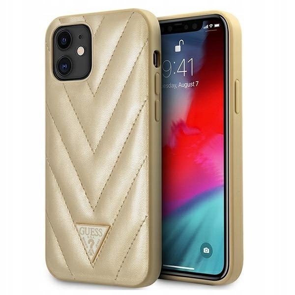 Guess GUHCP12SPUVQTMLBE iPhone 12 mini 5,4" złoty/gold hardcase V-Quil