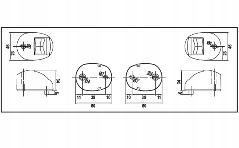 ZESTAW DWÓCH LAMP NAW. LED CZER.+ZIEL (CZARNA) 64 Marka Lalzias