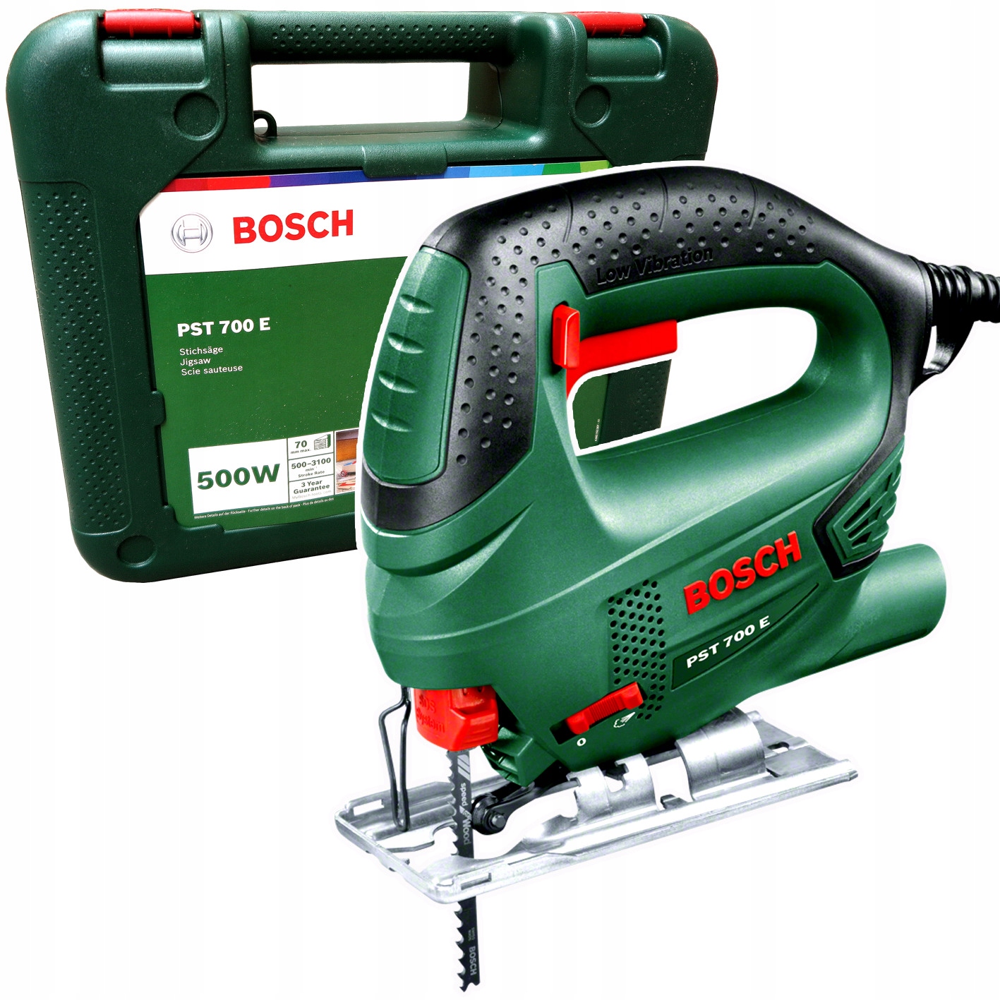 Wyrzynarka sieciowa 500W Bosch Pst 700E 06033A0020 Walizka