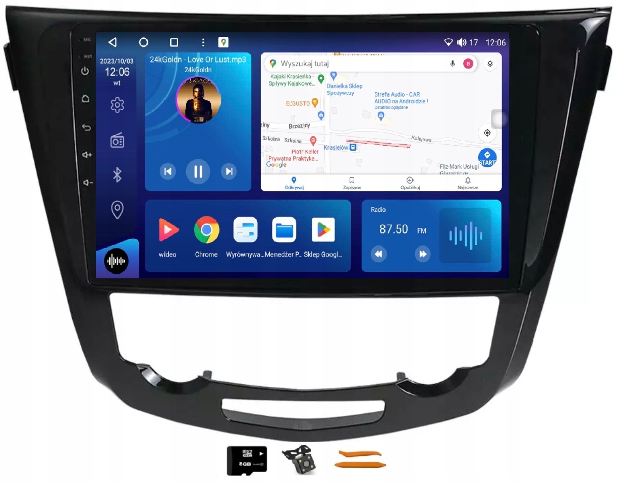 Navigácia Radio Android pre Nissan Qashqai 2 13-21 4/64GB CarPlay Lte 4G Gps