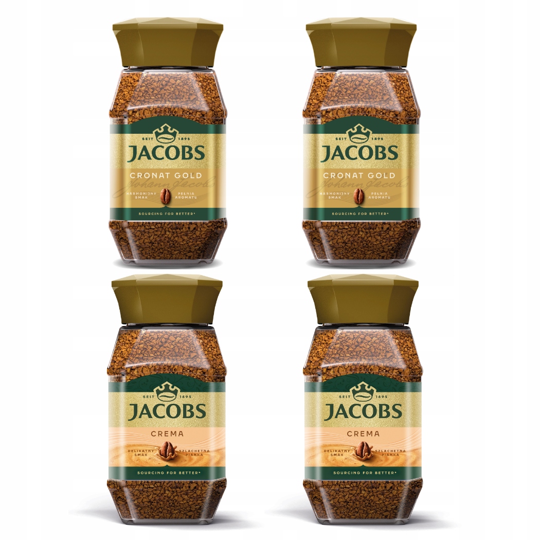 Kawa Jacobs rozpuszczalna zestaw Crema 2x 200g i Cronat Gold 2x 200g