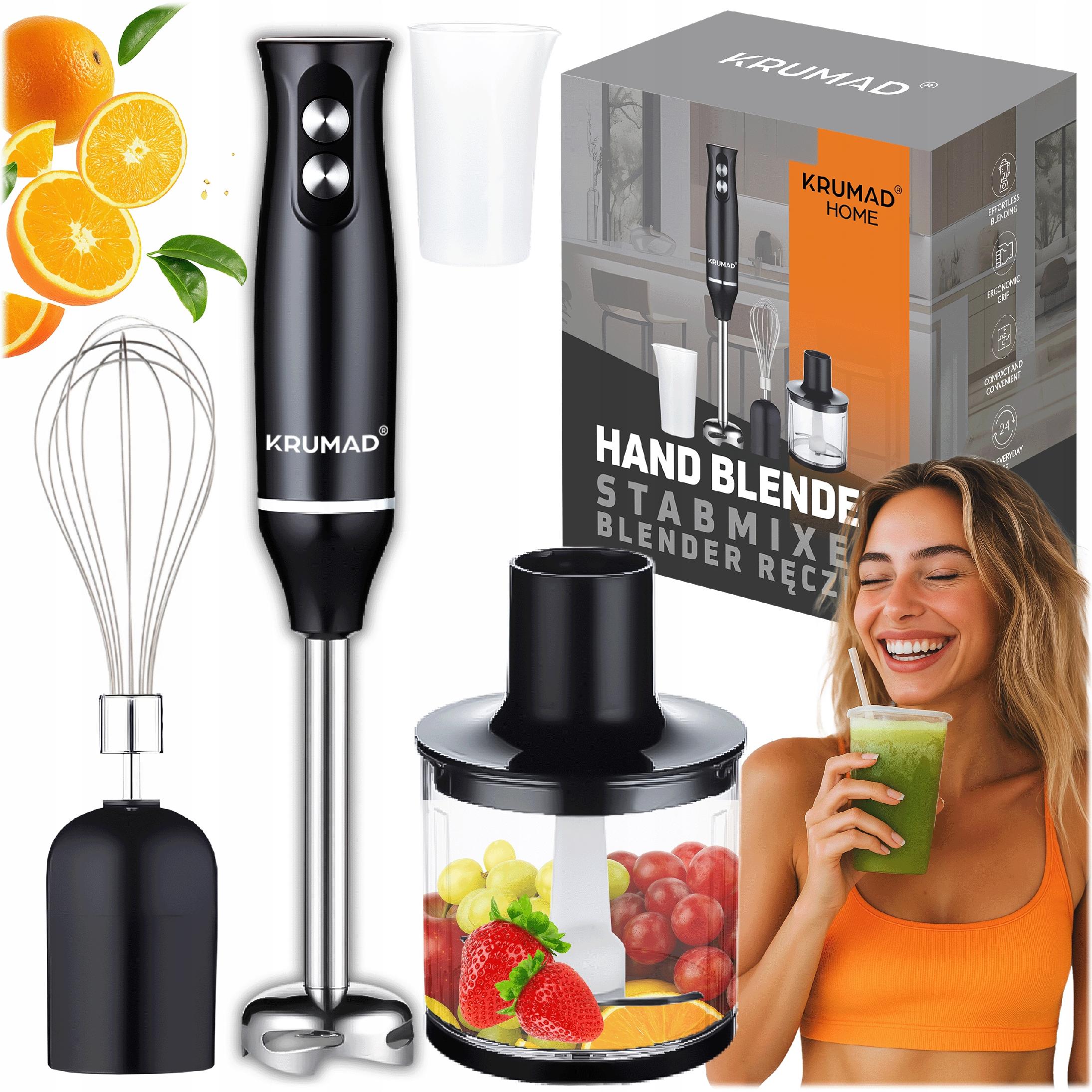 Blender Ręczny Wielofunkcyjny 1200W 3w1 Mocny Rozdrabniacz Zestaw