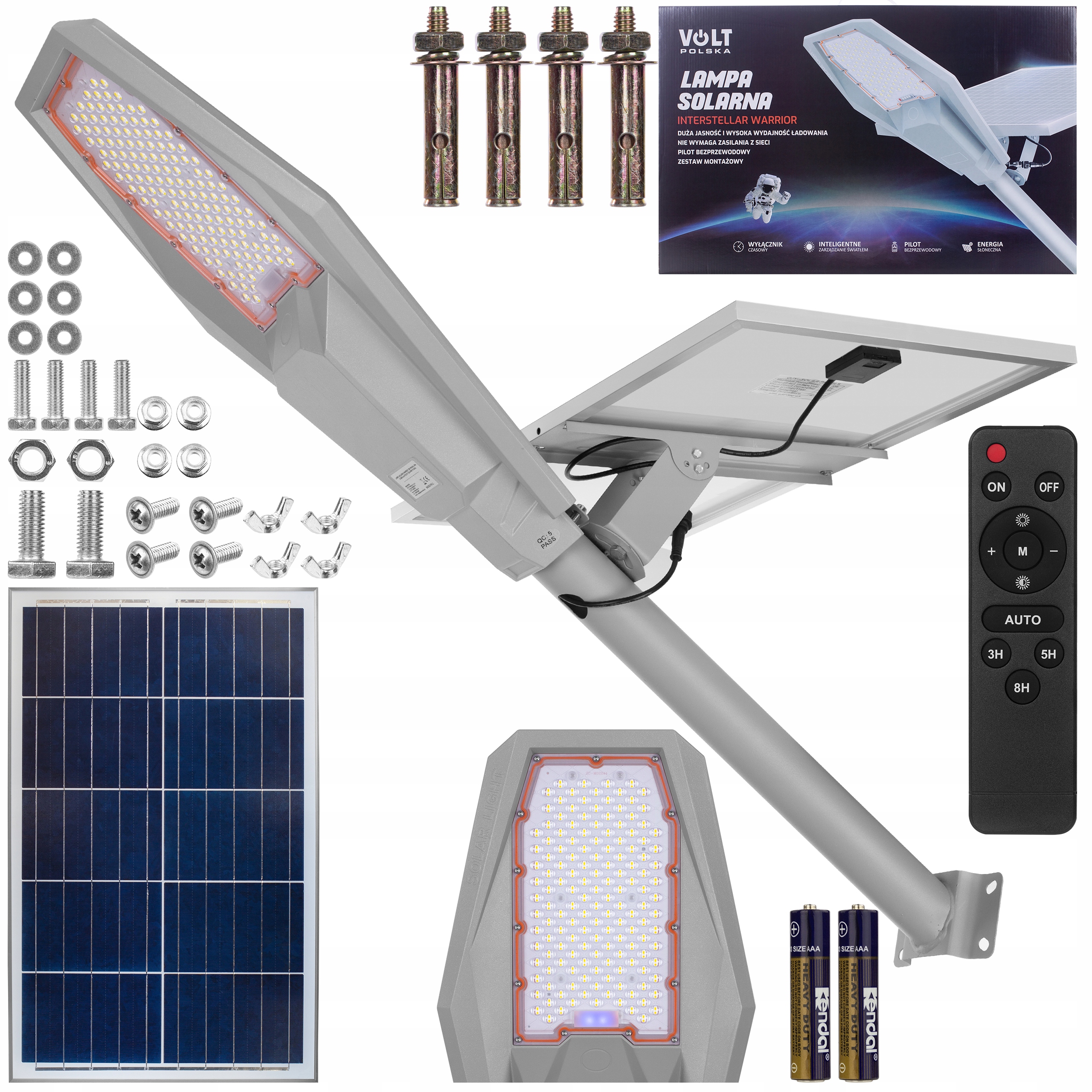 LAMPAR SOLAR LED STRADA 360W PANOU 40W SENSOR