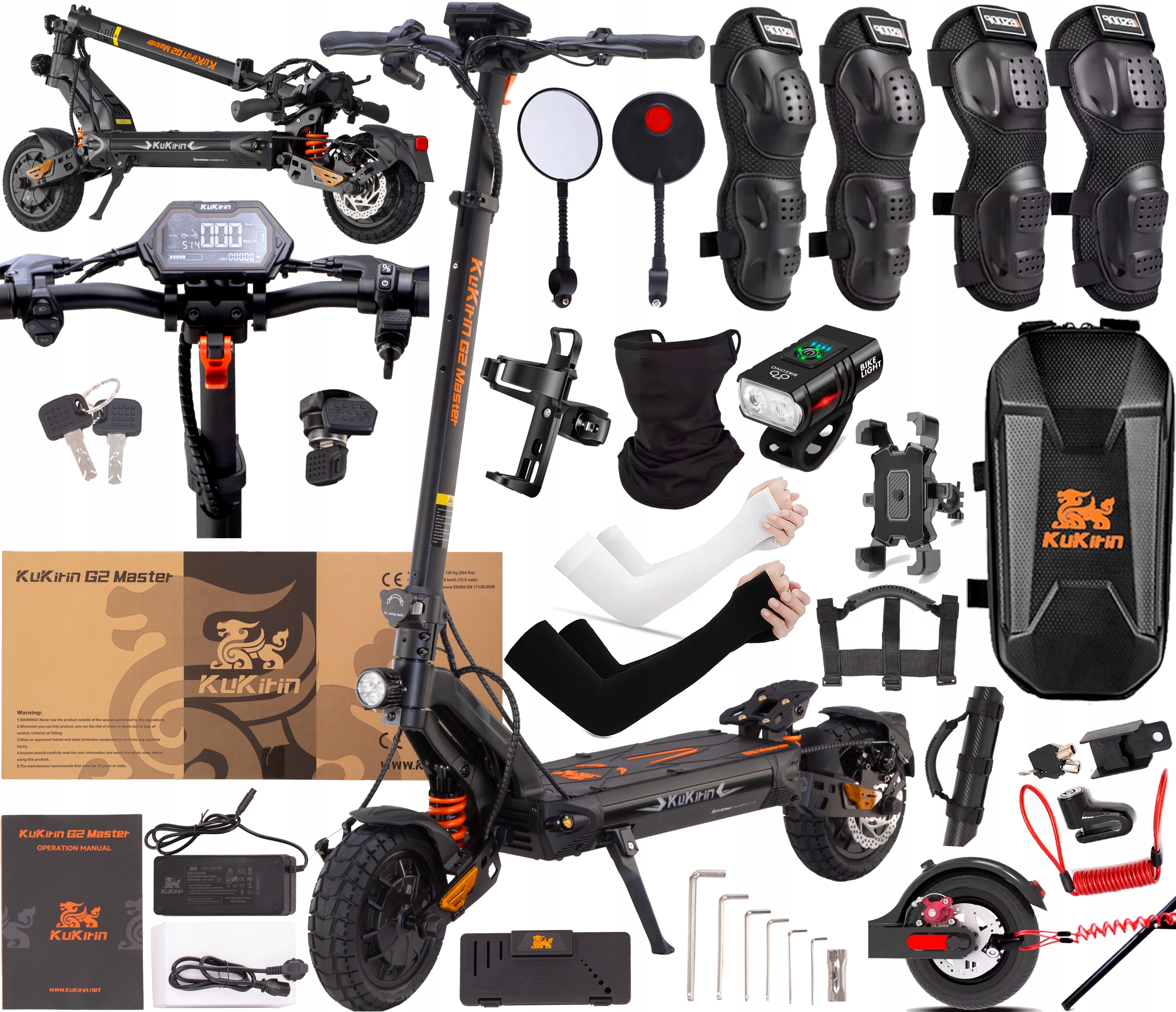 KuKirin G2 Master Elektrické vozidlo 2000W 52V 20,8AH 60KM/H +11 Dárek