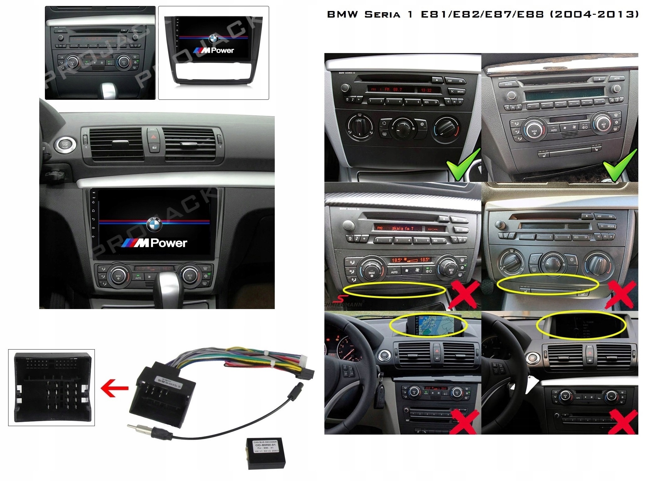 RADIO GPS ANDROID BMW 1 E81/E82/E87/E88 WIFI 16GB Kod producenta A6PRO