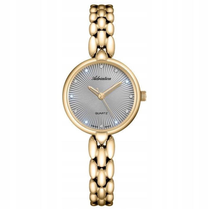 Adriatica dámské zlaté hodinky Classic s krystaly A3788.1147Q