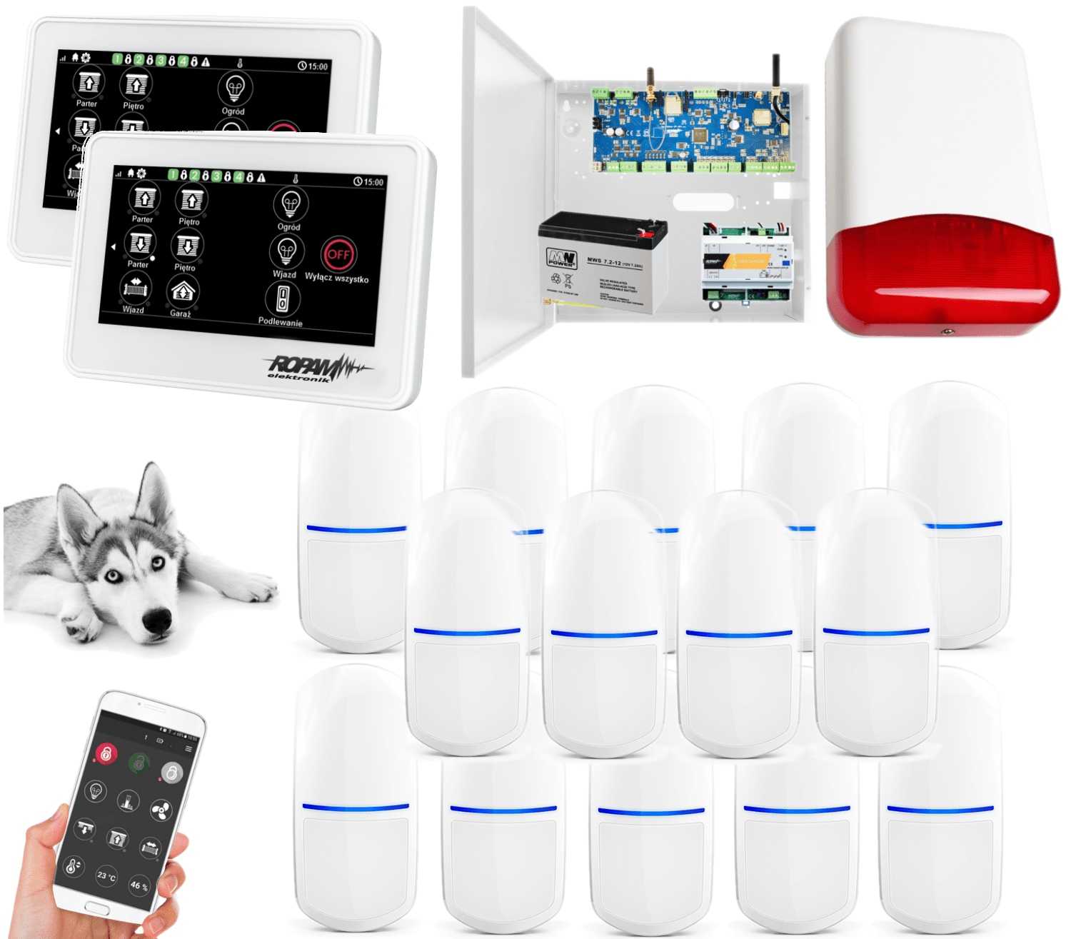 Alarm Do Domu Ropam Wifi Gsm Slim-pir-pet 20kg App