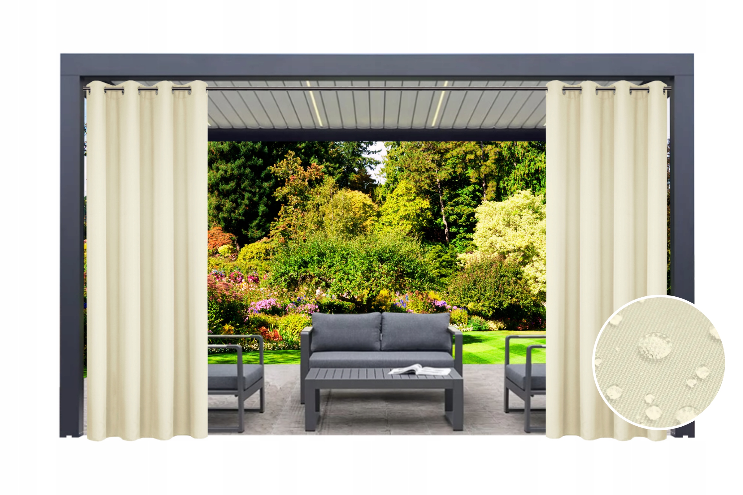 ZASŁONA WODOODPORNA 155x220 NA TARAS OGRODOWA