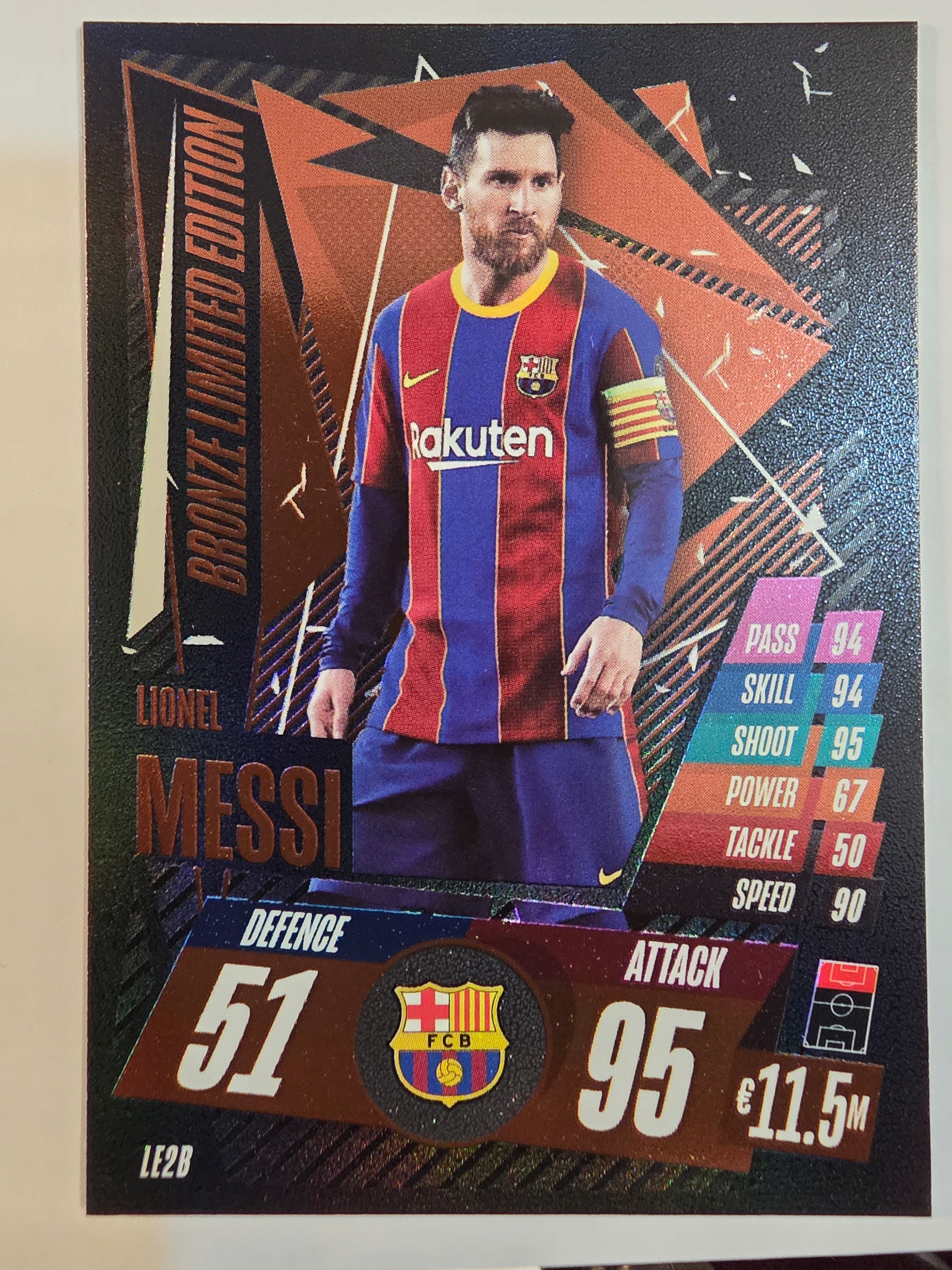 2020-21 Topps Match Attax Lionel Messi Fc Barcelona Bronze Limited /a