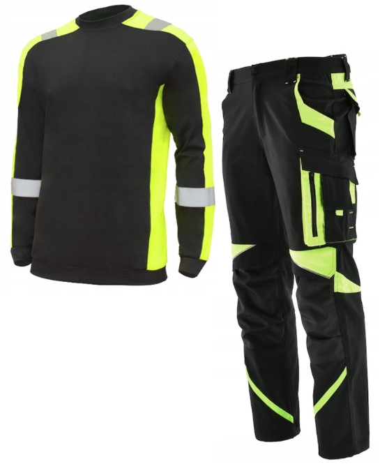 Elastické Pracovní oblečení, kalhoty Stretch spandex Bozp tričko Odblask 46