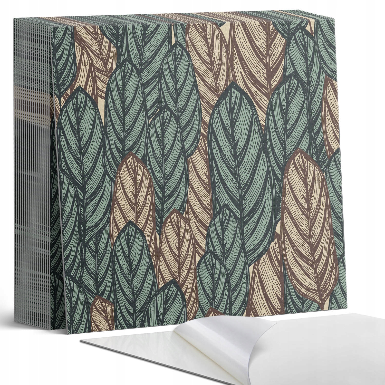 Vinylové samolepící dlaždice pro zdobení stěn, vzor listů 20 x 20 x 20 cm