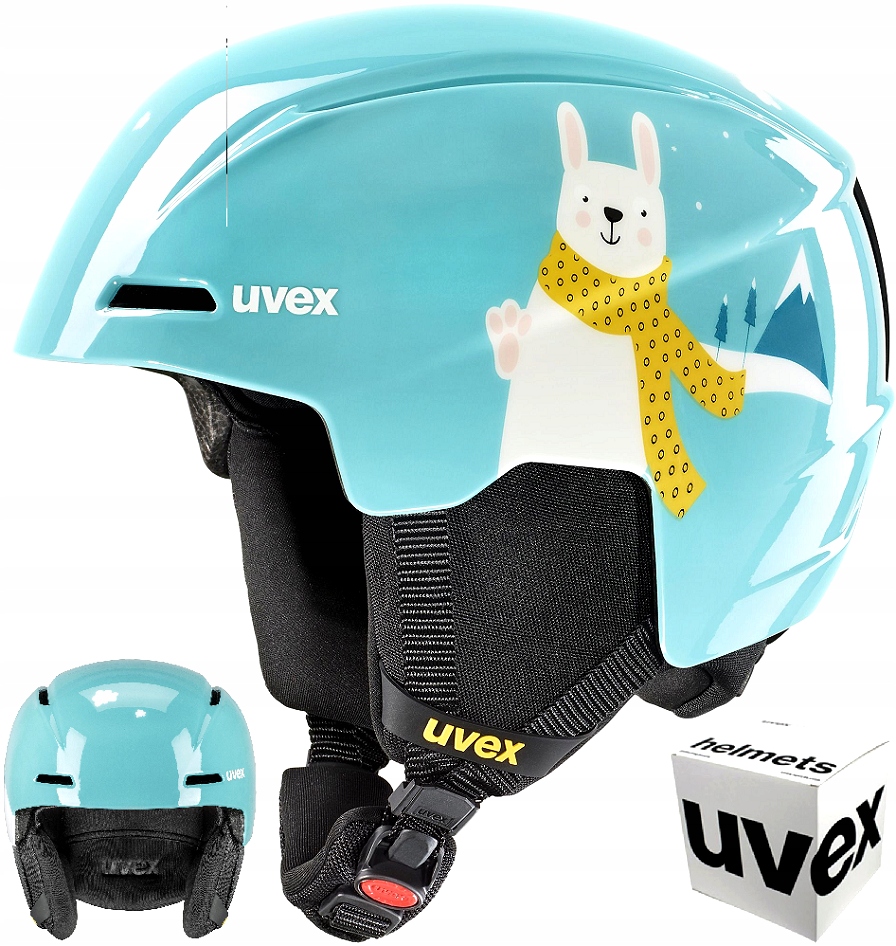 Dětská, lyžařská a snowboardová přilba Uvex Viti 46-50 cm tyrkysová rabbitová