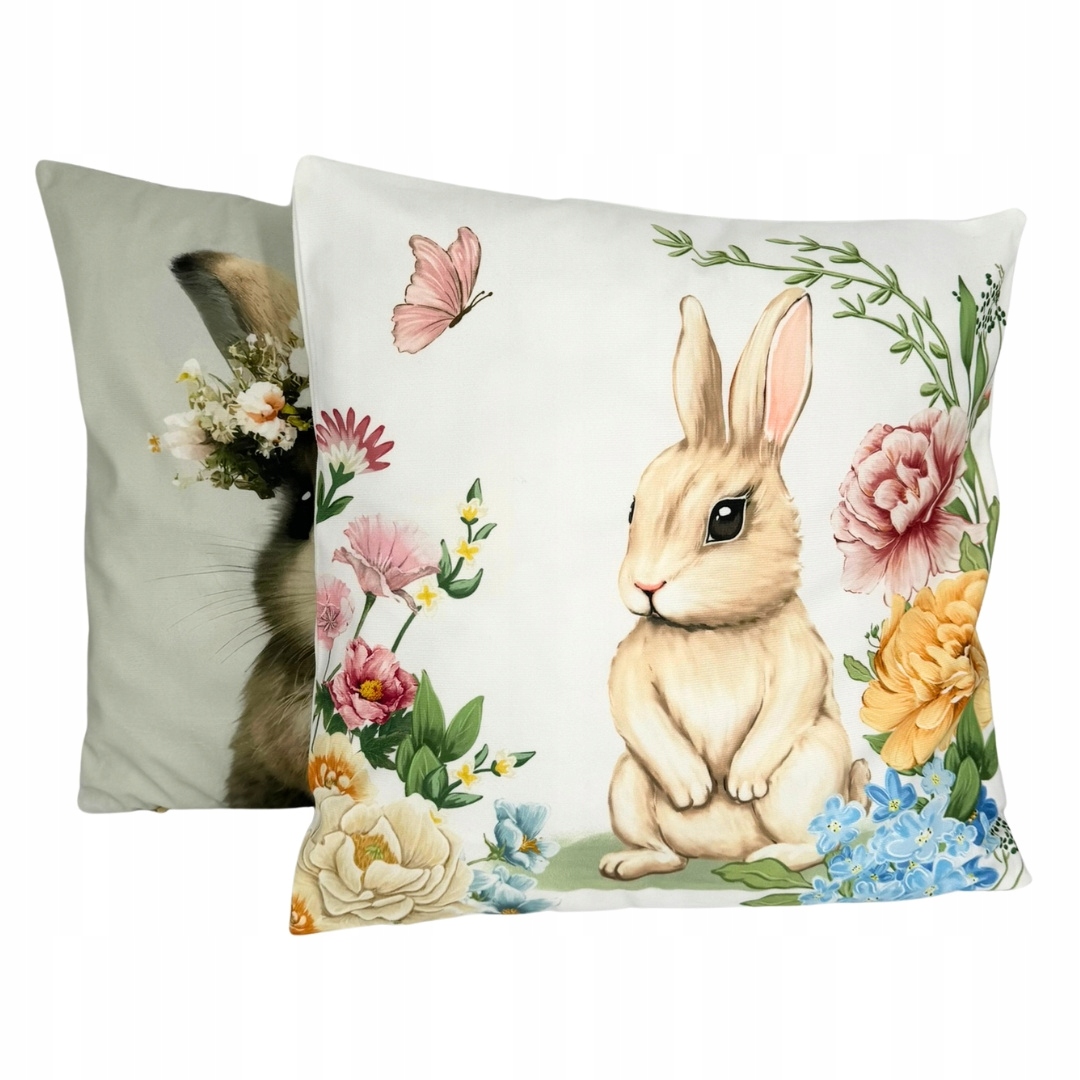 Poszewka Wielkanocna Na Poduszkę Zajączek Kwiatki Motyl 45x45 Kod producenta 138553