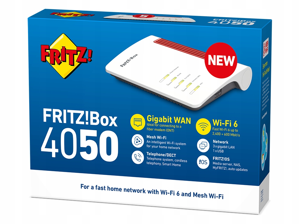 AVM FRITZBOX 4050 Router WLAN 6 Dual Band 3000 Mbit/s VPN VOIP DECT — miniatura 9