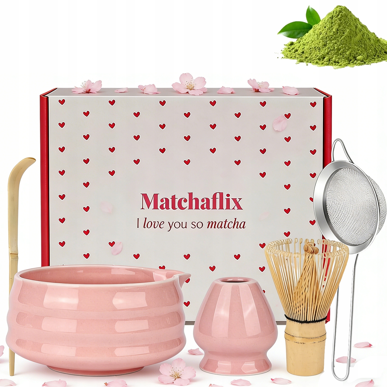 Levně Sada Na Matchu Miska A Metlička, Startovací Sada Růžová 5 Kusů.