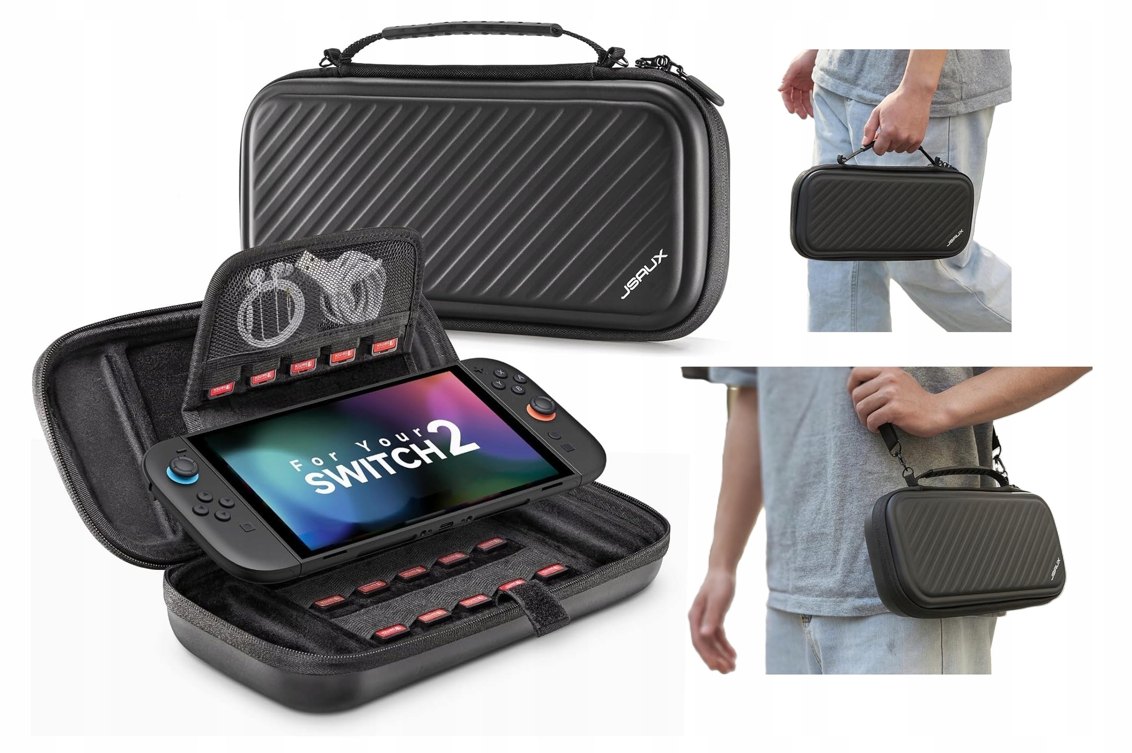 Etui Ochronne Do Nintendo Switch 2 Twarde Duża Pojemność Pasek Podróżne
