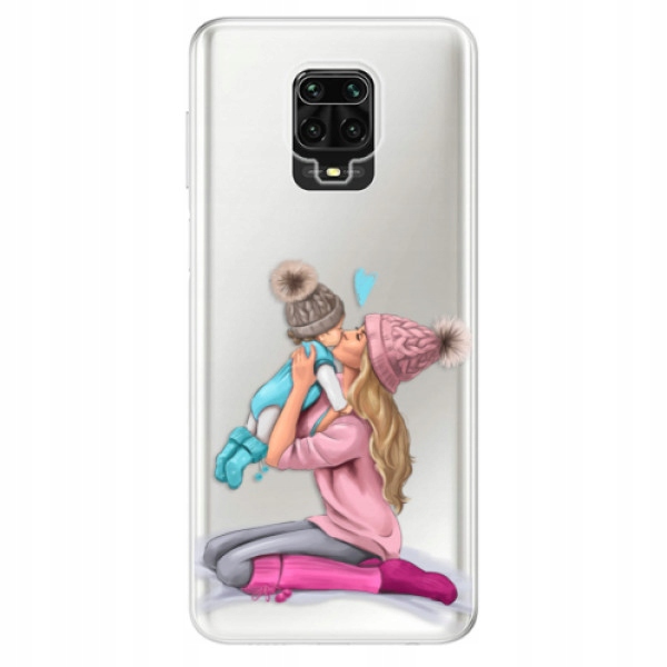 Etui silikonowe Kissing Mom Blond and Boy Xiaomi Redmi Note 9 Pro