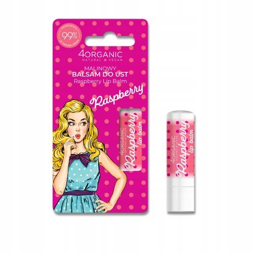 

4Organic Pin-up Girl balsam do ust Raspberry, 5g