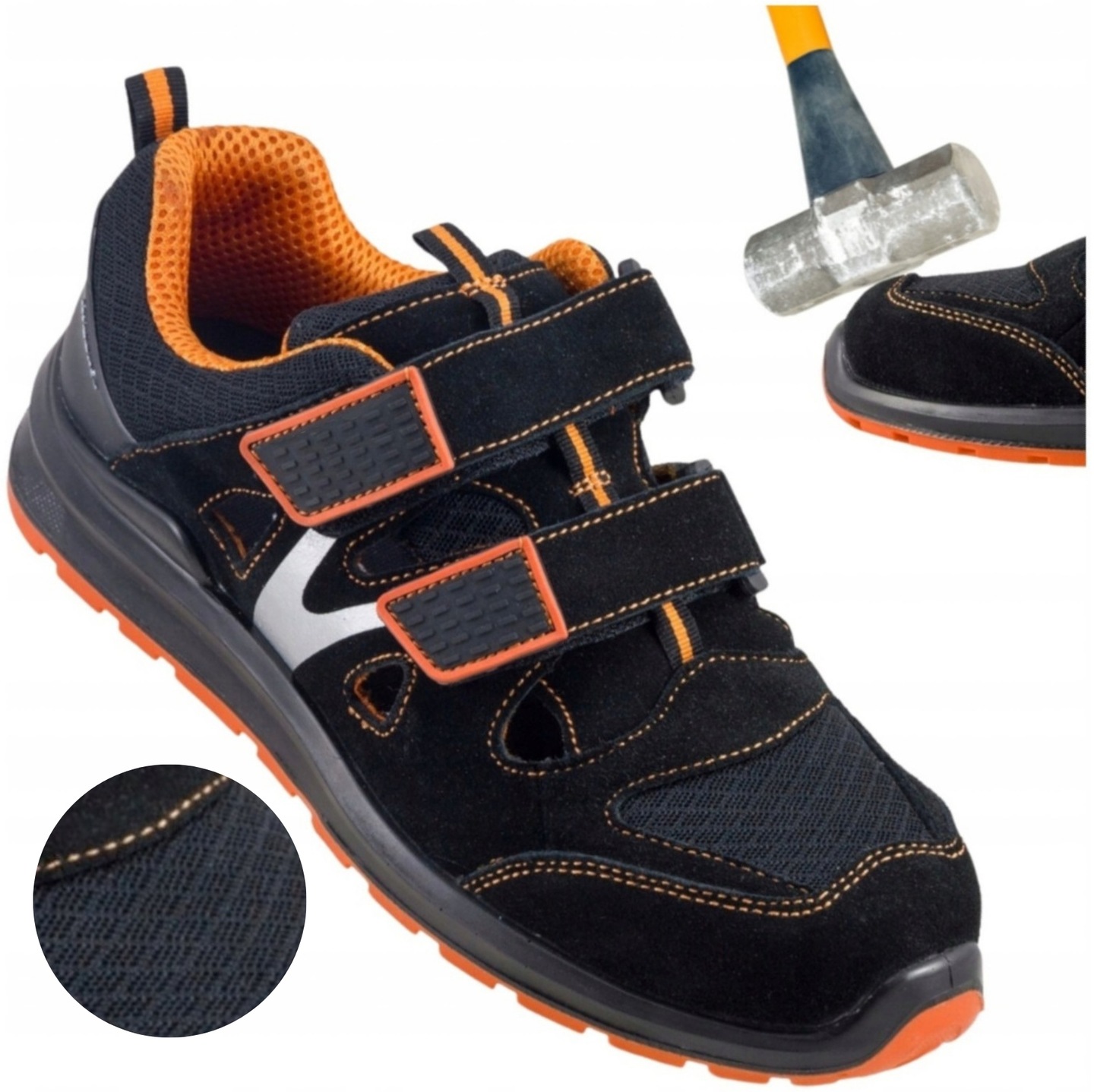 Pracovní Sandály pánské letní boty S1 kožené prodyšné s špičkou Bozp 45