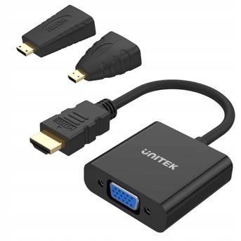 Adapter Micro/Mini HDMI do VGA+audio Unitek Y-6355