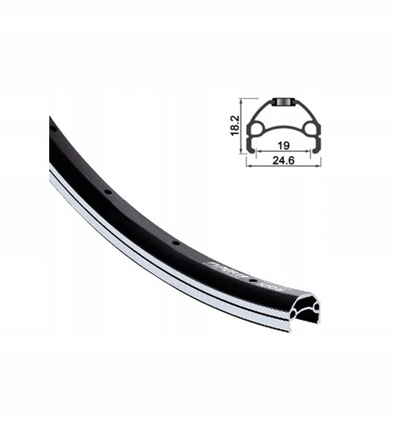 Obręcz Viper 28" 622x19 czarna 36 otw.