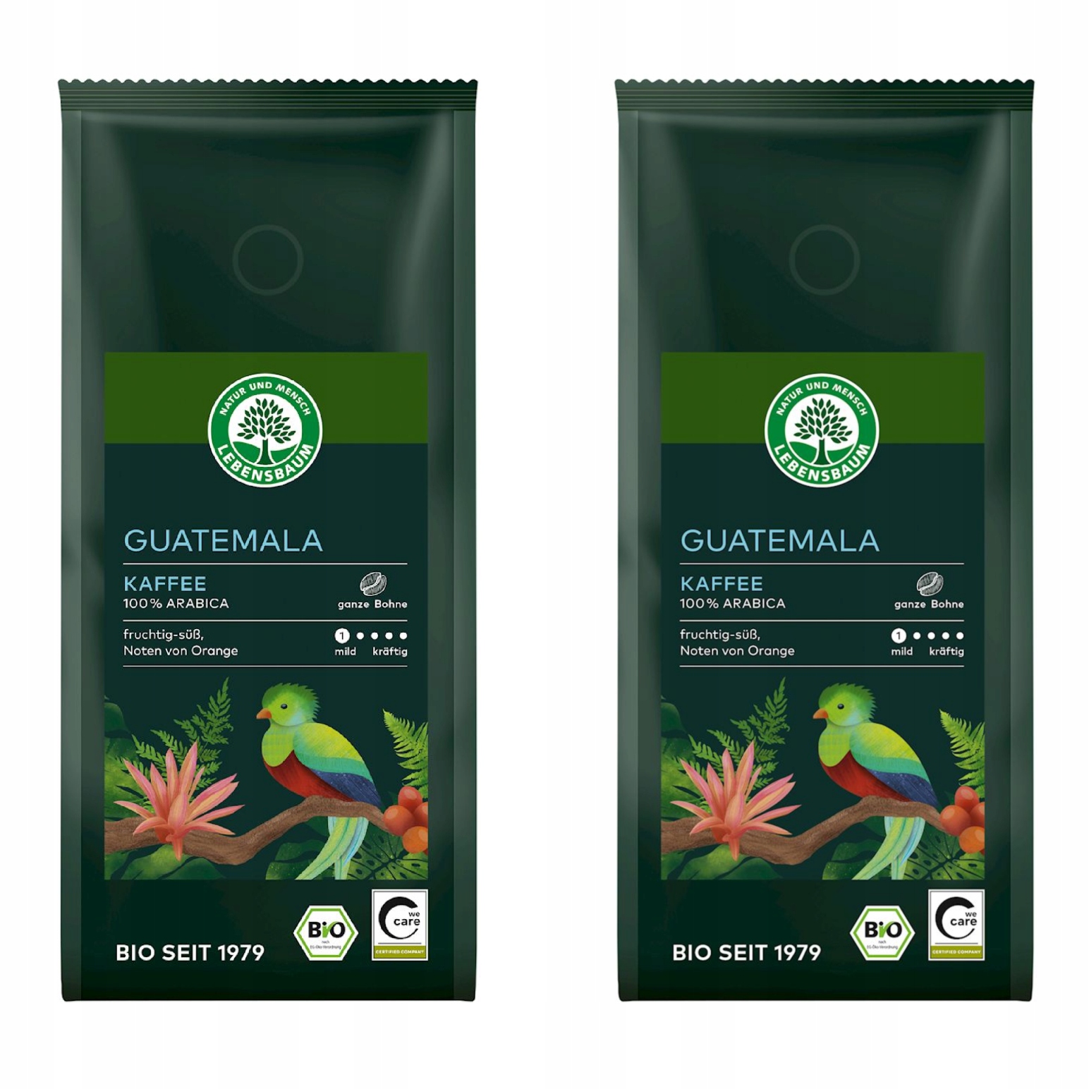 2x Kawa Ziarnista Arabica 100 % Gwatemala Bio 250 g Lebensbaum