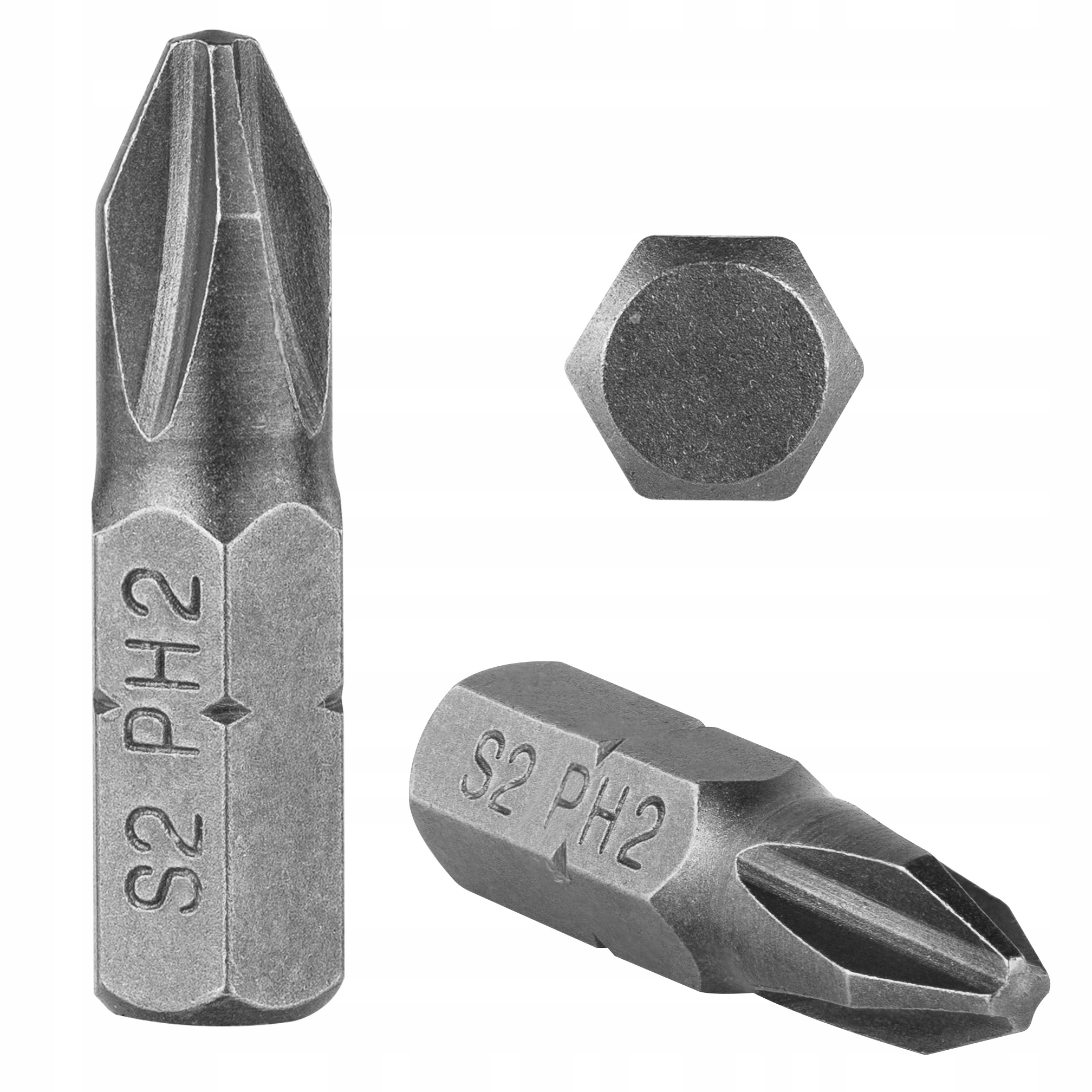 BITY KOŃCÓWKI DO WKRĘTARKI PHILIPS PH2 25mm 10szt Grubość nasady bitu 1/4