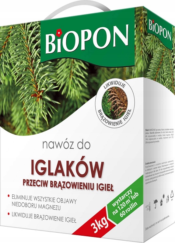 

Biopon nawóz do iglaków na brązowienie igieł 3kg