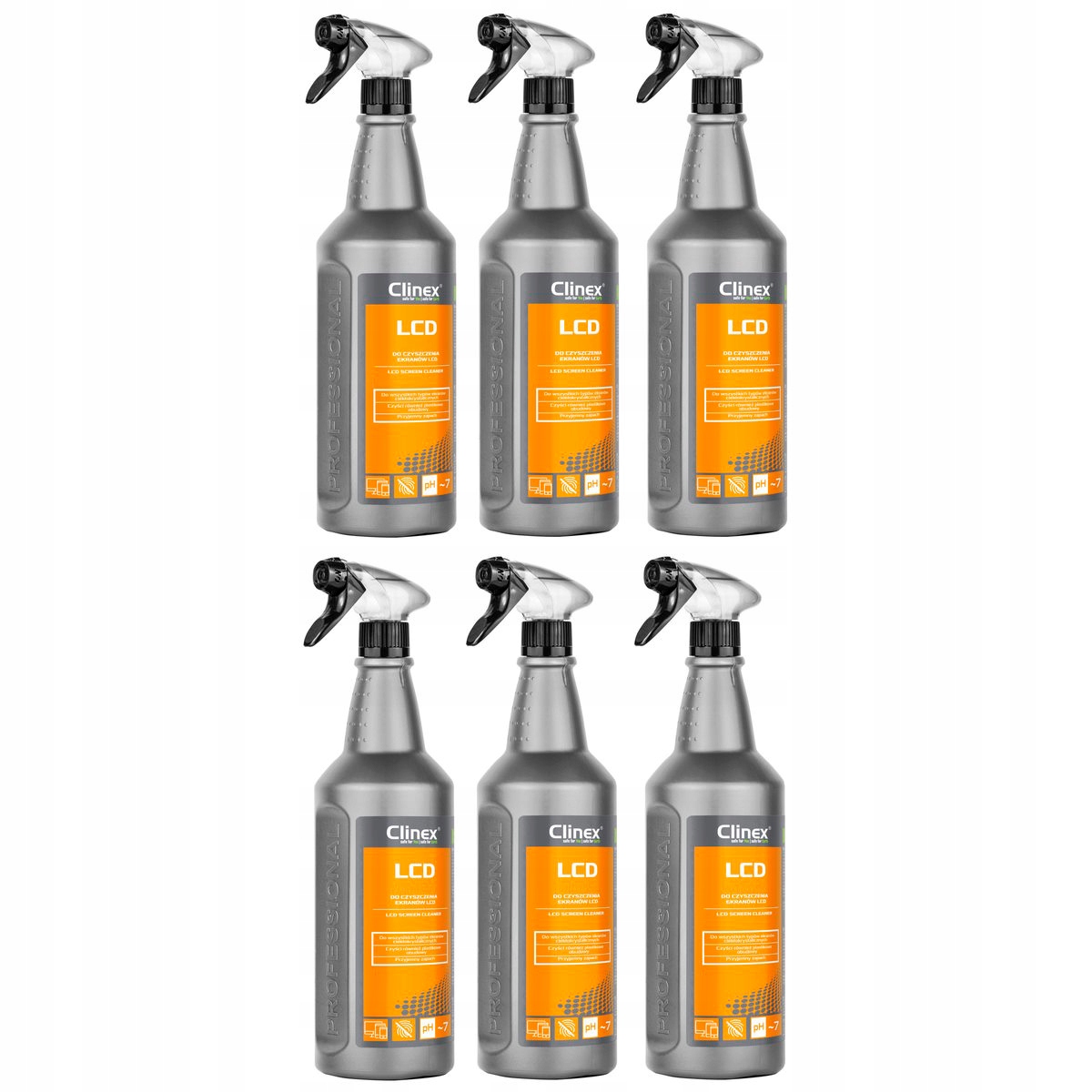 Clinex LCD – Čisticí prostředek na obrazovky – 1 l x 6
