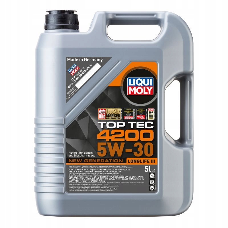 Olej Liqui Moly 5W30 Top Tec 4200 5L New Generation Long Life III 8973