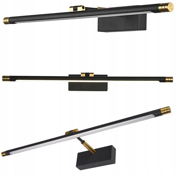 Kinkiet Łazienkowy Nad Lustro Led 14W 66 cm Czarno-złoty Metalowy Neutralna