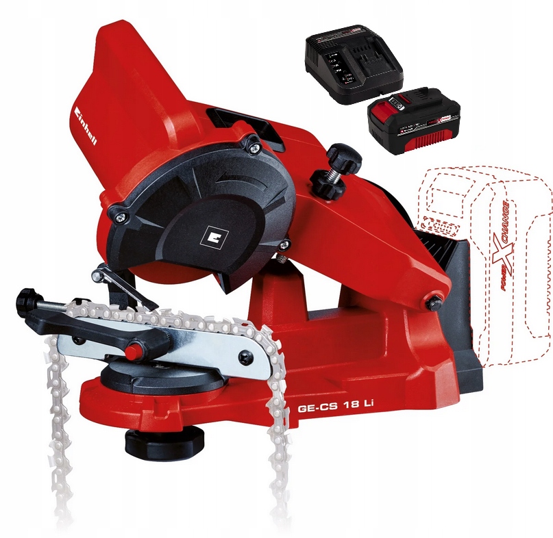 Einhell Akumulátorová Ostřička Řetězů Ge-cs 18 Li 4,0AH Set