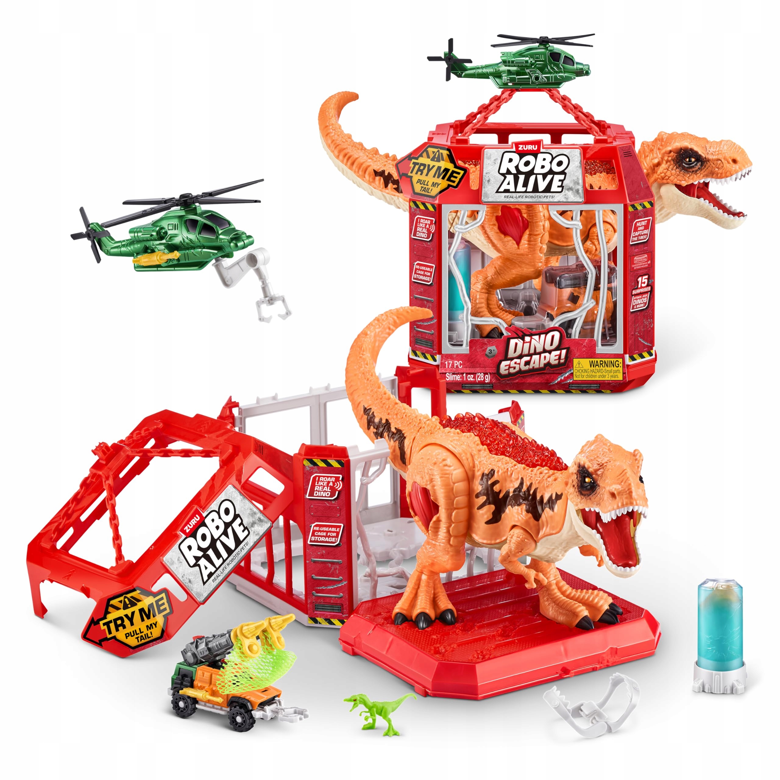 Dinozaur T-Rex Zuru Robo Alive Interaktywny Klatka Jajo Slime