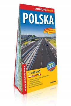 Polska laminowana mapa samochodowa 1:750 000
