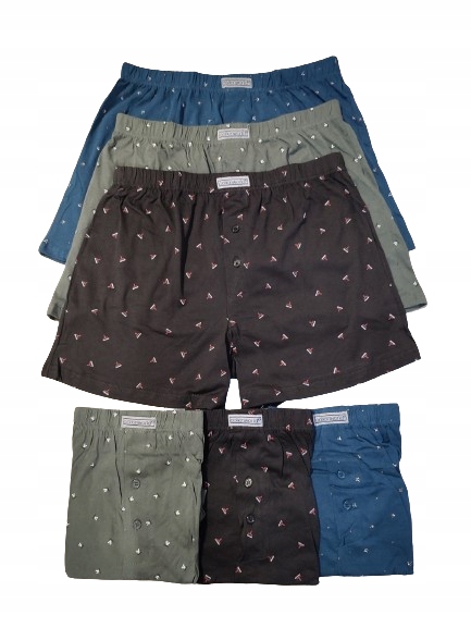 3 x BOKSERKI męskie do spania COTTON WORLD 100% bawełna 3XL szorty ZESTAW