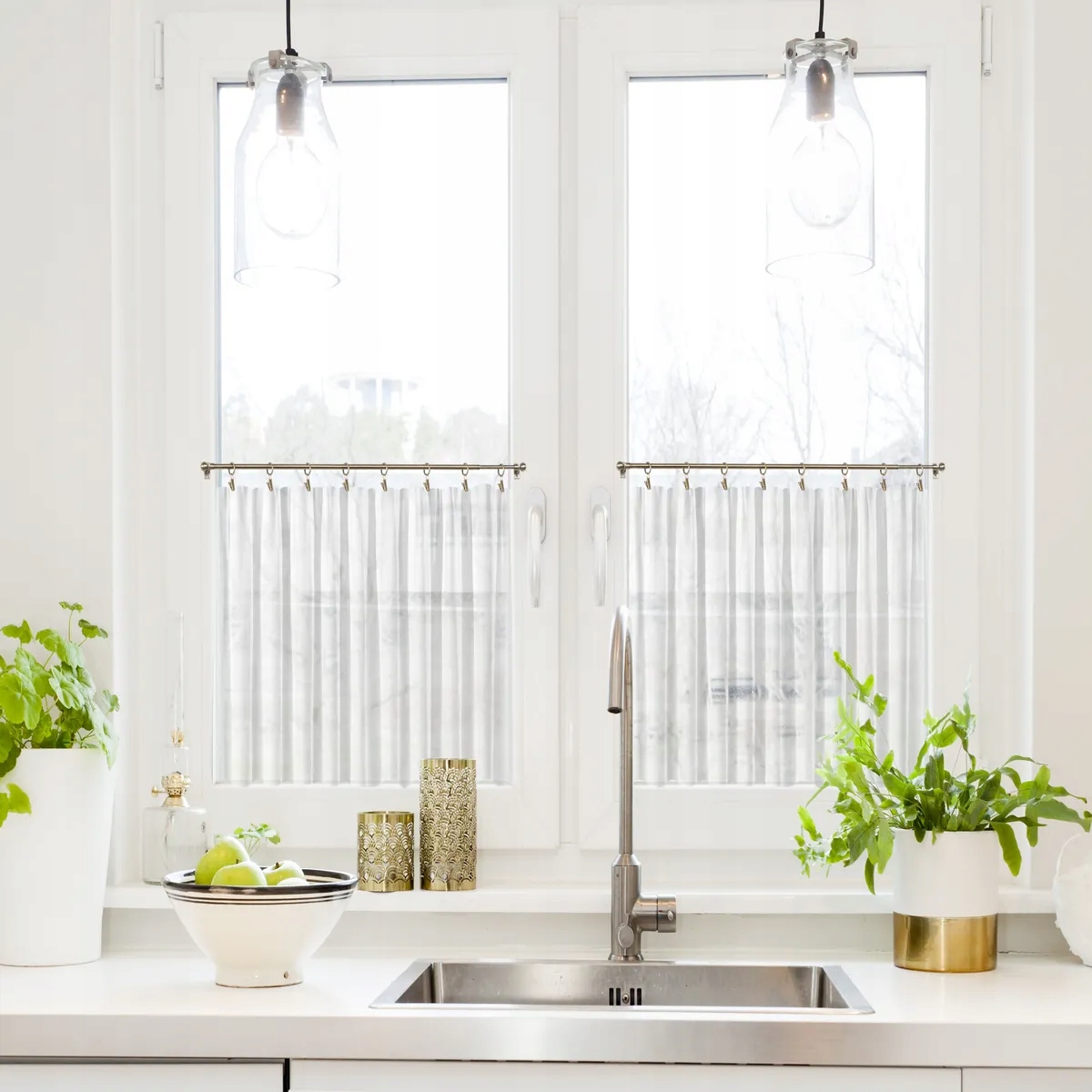 Karnisz mini do zazdrostek Davi 60-80 cm antyczne złoto Kolor srebrny