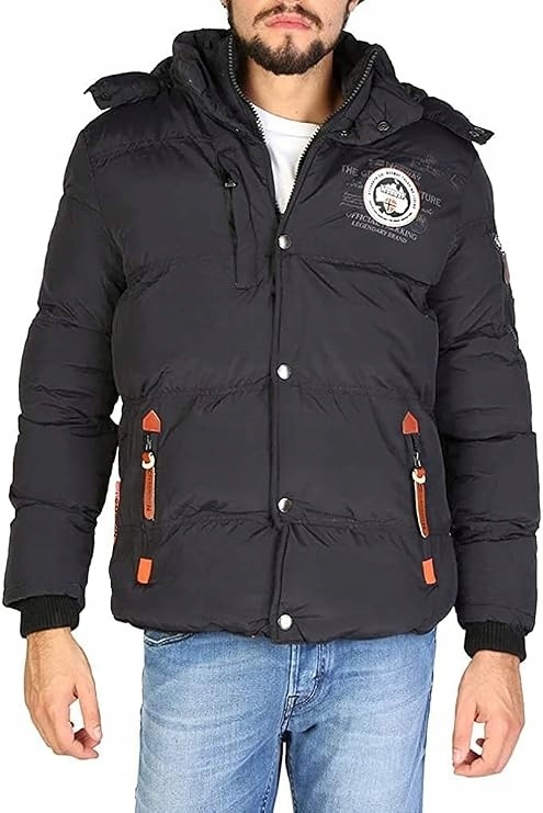 Geographical Norway Černá Prošívaná Bunda S Kapucí XXL 7FA