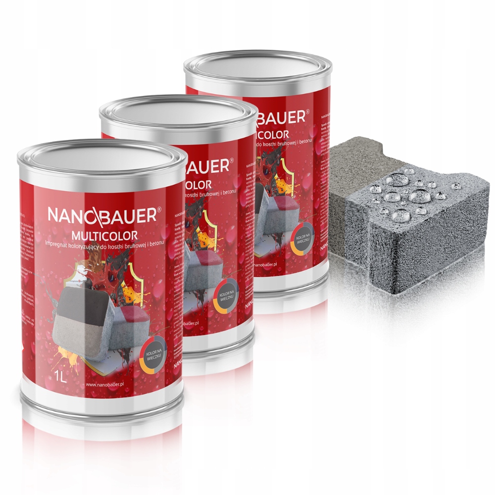 Impregnat Barwiący Szary 7040 do kostki brukowej bruku betonu 3L na 15m²