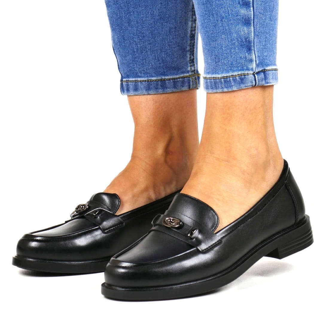 Dámské Kožené Mokasíny Nazouvací Polobotky Černé Elegantní Pohodlné 38