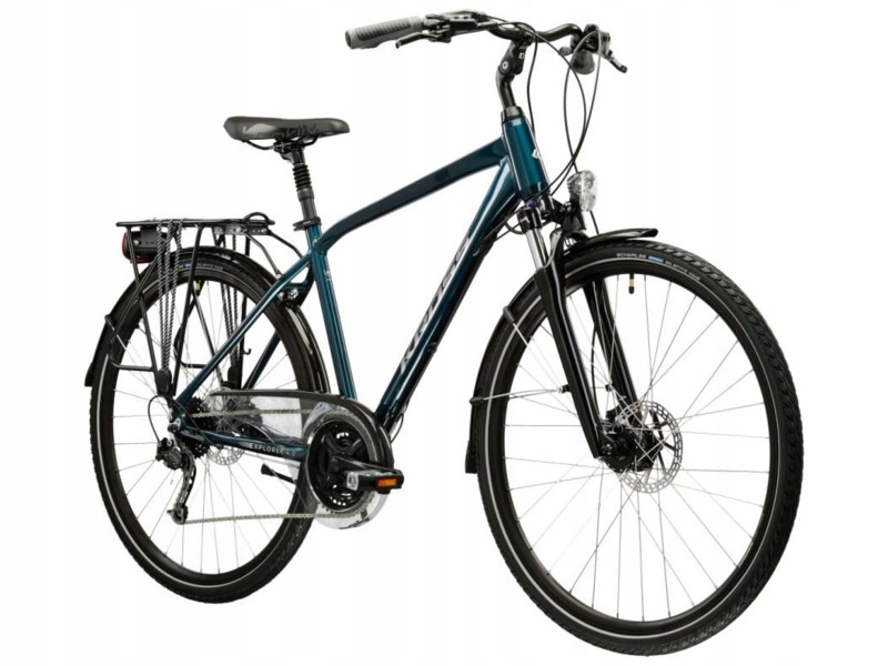 Rower trekkingowy Kross Explorer 4.0 M17 28 cali męski Turkusowo-srebrny