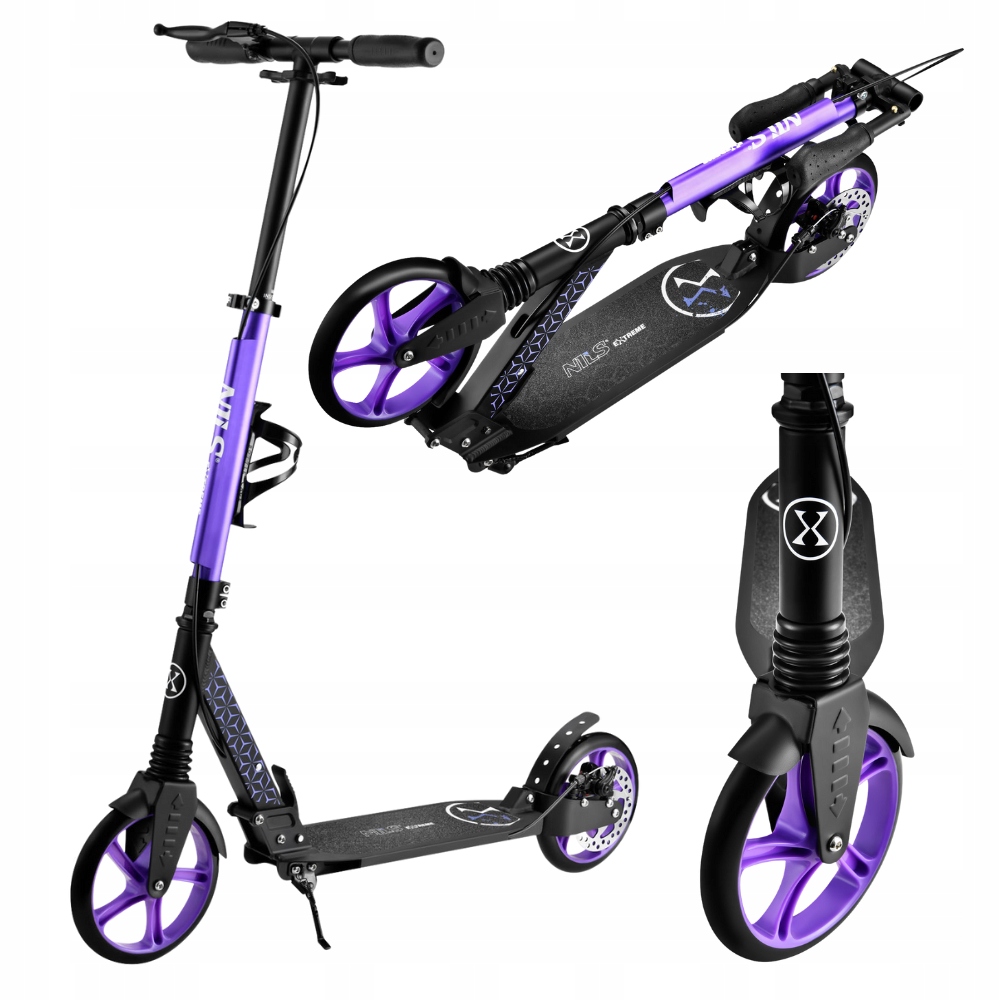 Klasická koloběžka pro mládež, nastavitelná, skládací kola 200 mm ABEC-7