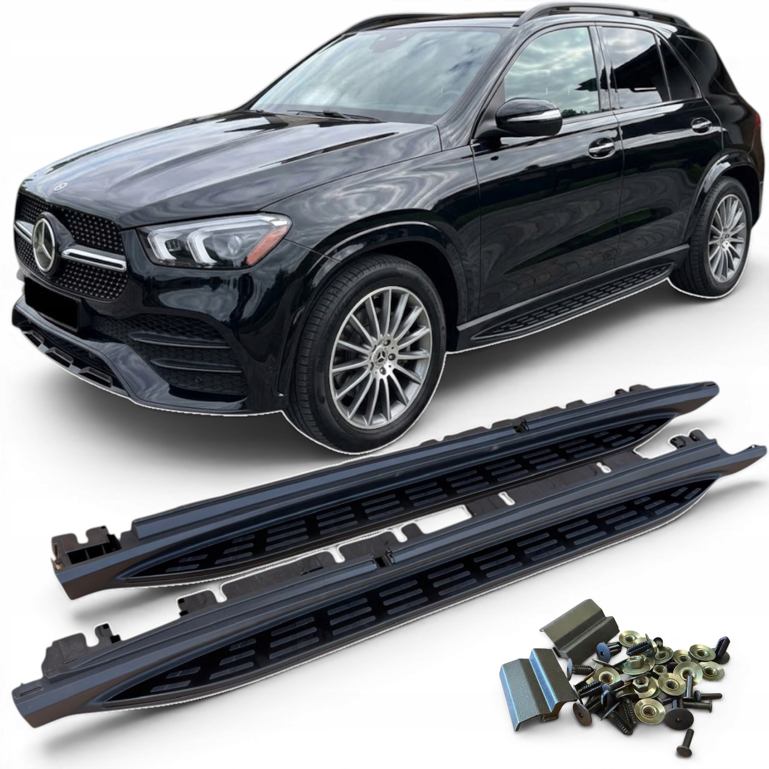 Boční prahy Mercedes Gle Suv W167 2019+ Černé, Levý, Pravý komplet