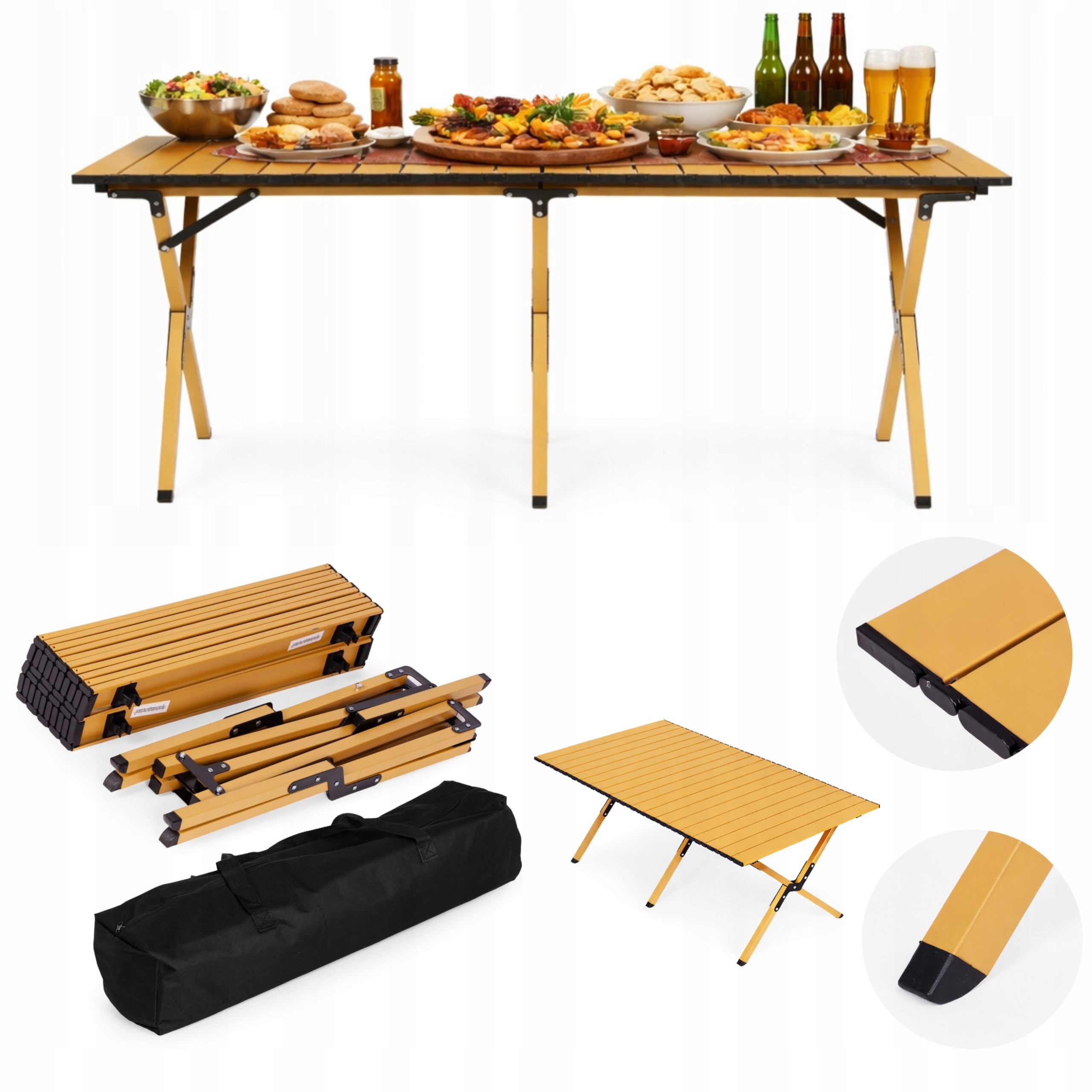 Stolik Turystyczny Ogrodowy Składany 120X60 CM Kempingowy Z Torbą