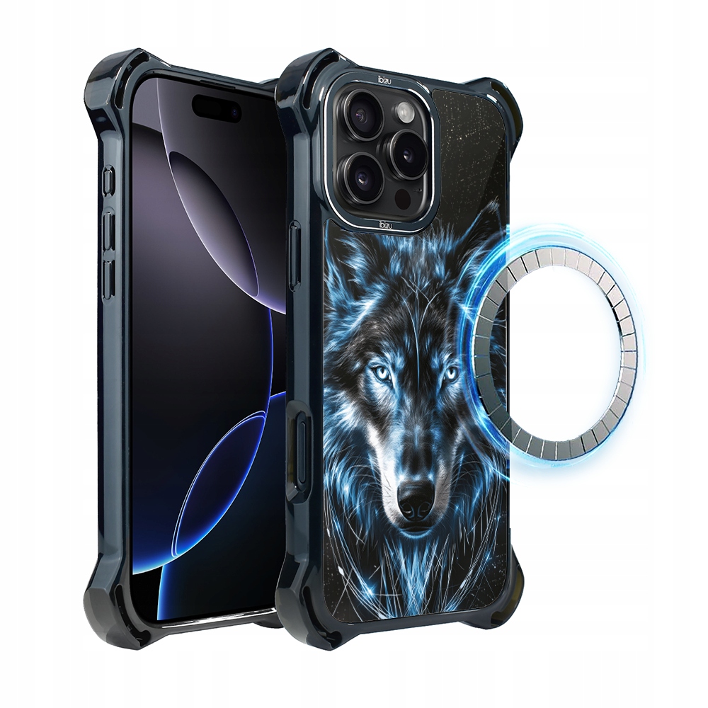 Pouzdro pro iPhone 16 Pro Ibizu DropGuard Ultra s MagSafe, Ledový vlk