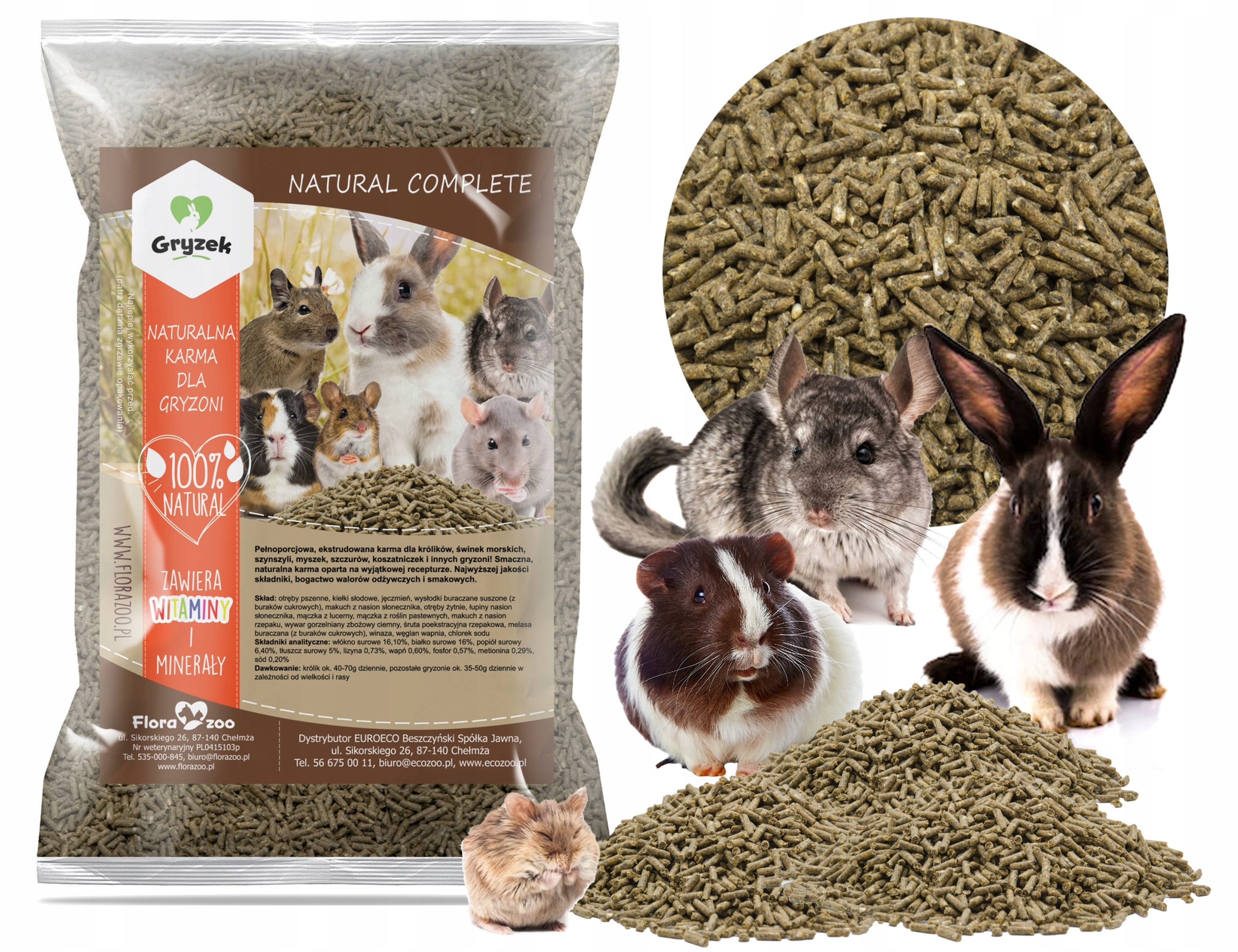 KARMA NATURALNY POKARM GRANULAT DLA GRYZONI KRÓLIK