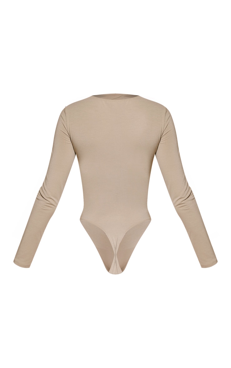 PRETTYLITTLETHING BODY Z WYCIĘTYM DEKOLTEM I DŁUGIM RĘKAWEM R.44 G021103 Dekolt głęboki dekolt