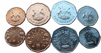 Uganda 1987 - zestaw monet obiegowych (4 sztuki)