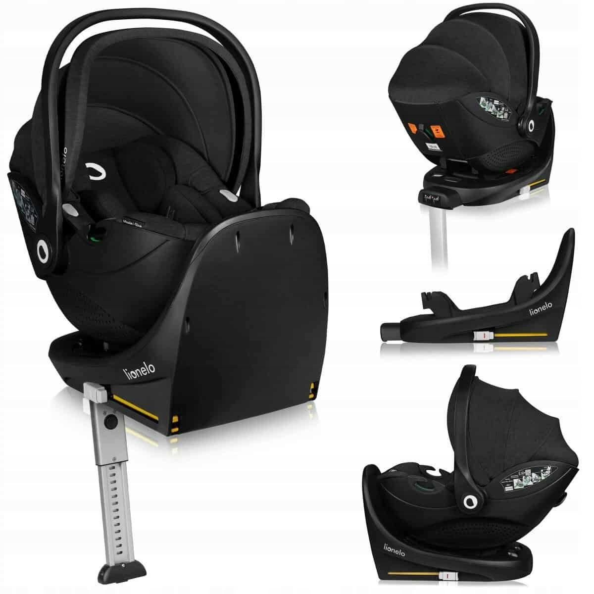 Lionelo Moxie i-SIZE Set – Fotelik z Bazą Isofix Carbon Black